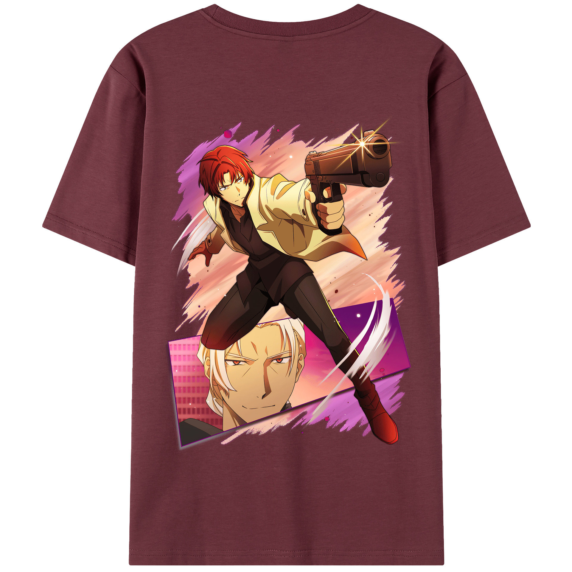 （画像用） 文豪ストレイドッグス Bungo Stray Dogs 綿100％半袖Tシャツ（背面プリント）